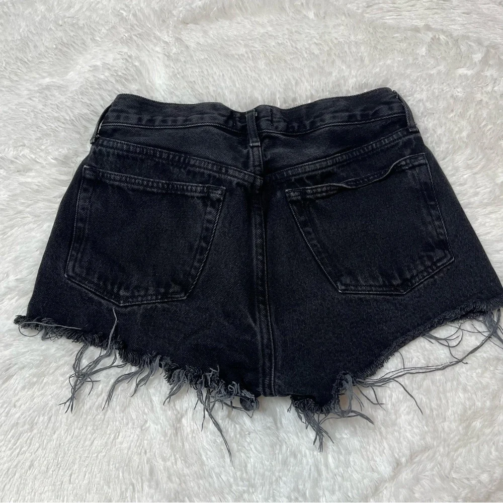 Agolde Parker Black Button Fly Jean Shorts 25